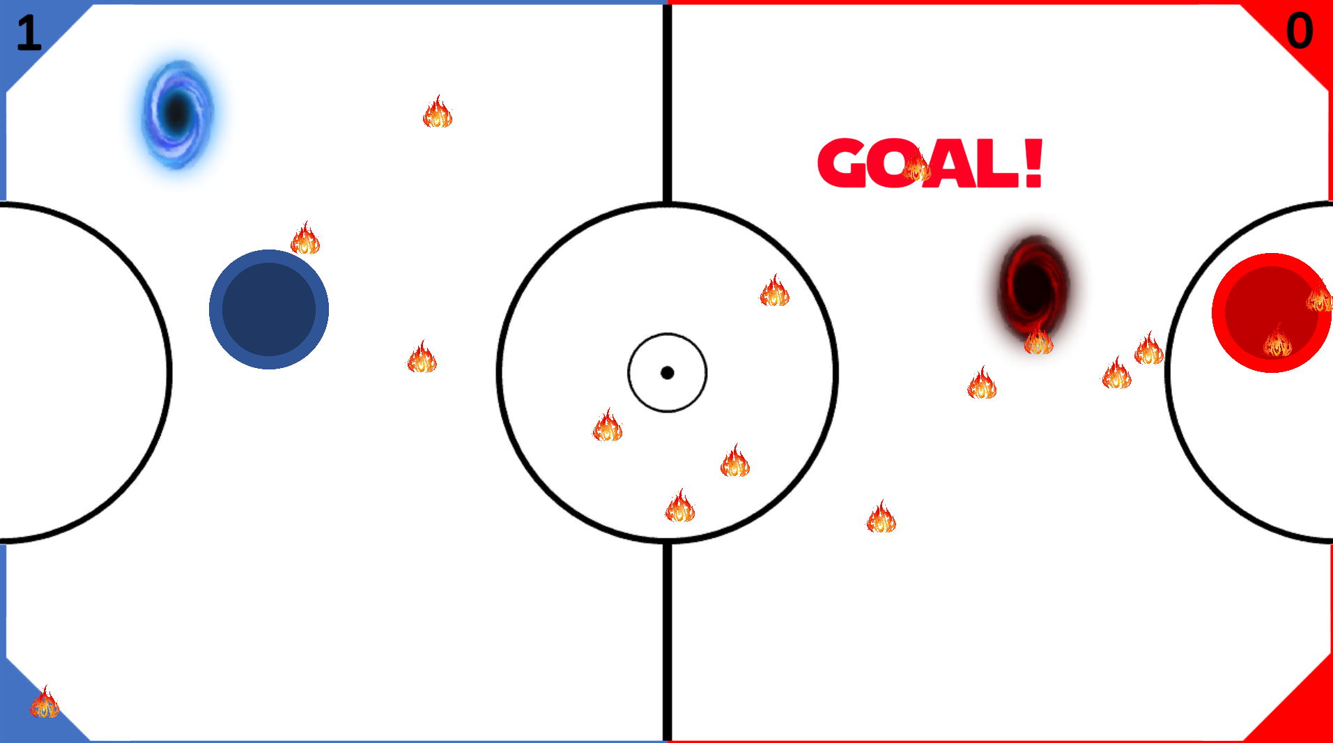 Space Air Hockey game - goal scored gameplay