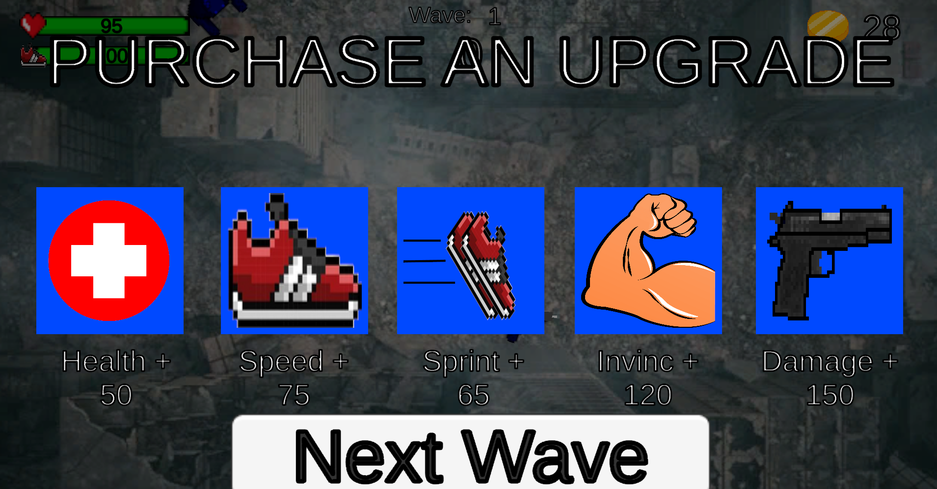 Roguelike Shooter game - upgrade screen