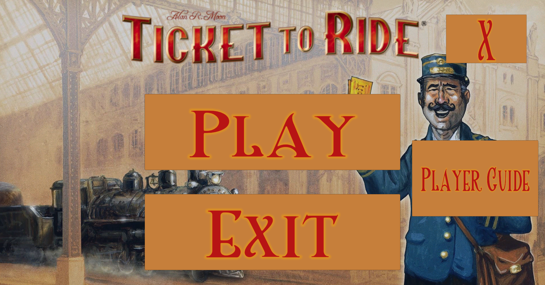 Ticket to Ride Adaptation game - main menu